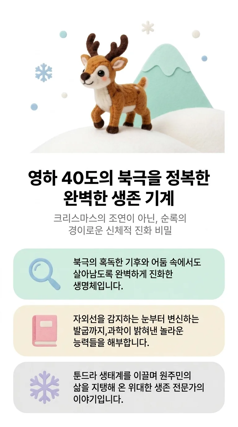 영하 40도의 북극을 정복한 완벽한 생존 기계 — 크리스마스의 조연이 아닌, 순록의 경이로운 신체적 진화 비밀