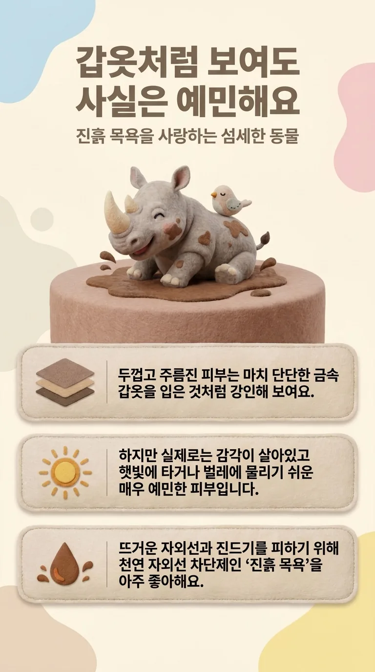 갑옷처럼 보여도 사실은 예민해요 — 진흙 목욕을 사랑하는 섬세한 동물