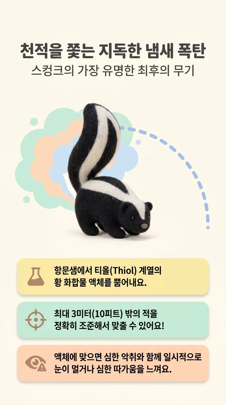 천적을 쫓는 지독한 냄새 폭탄 — 스컹크의 가장 유명한 최후의 무기