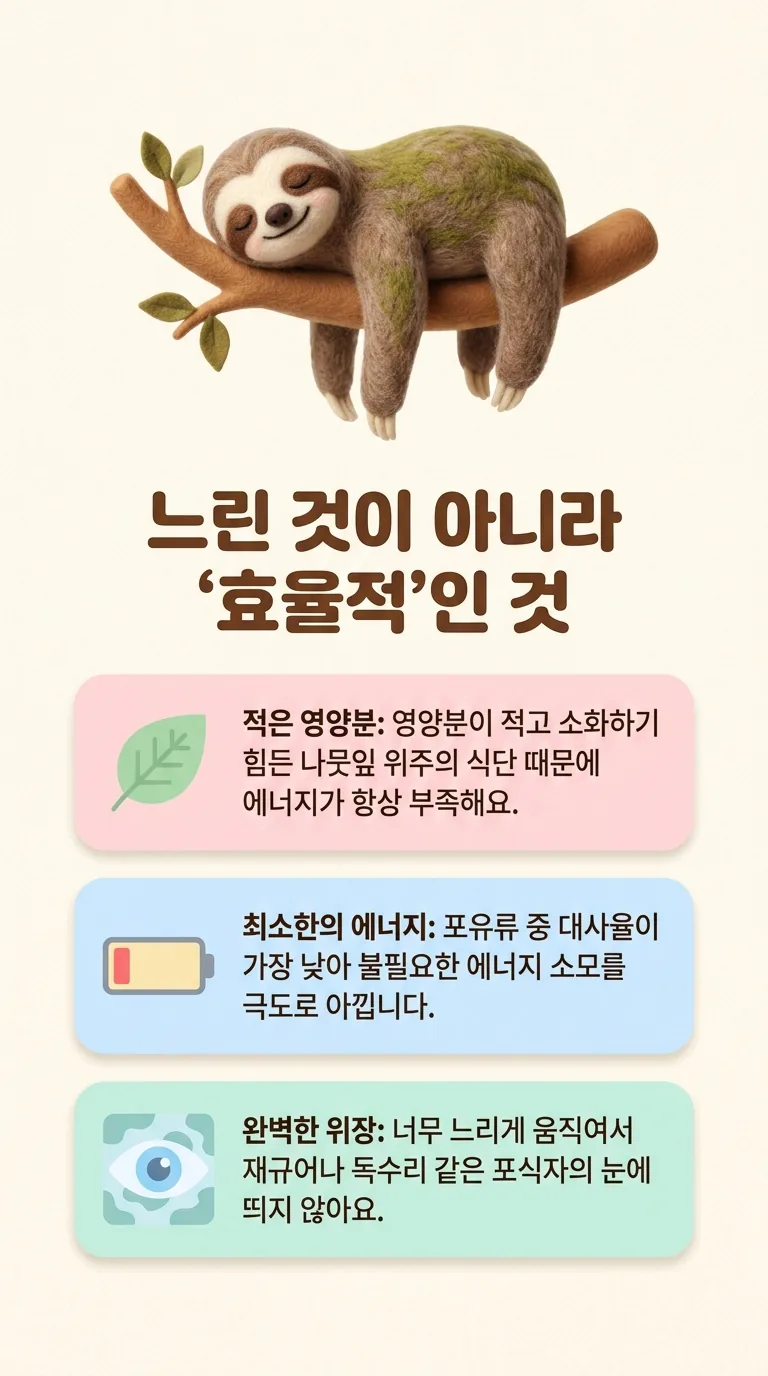 느린 것이 아니라 '효율적'인 것 — 적은 영양분 / 최소한의 에너지 / 완벽한 위장