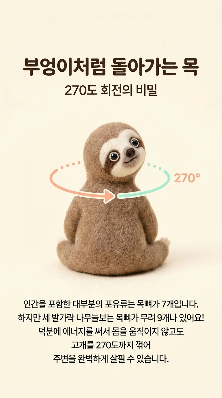 부엉이처럼 돌아가는 목 — 270도 회전의 비밀