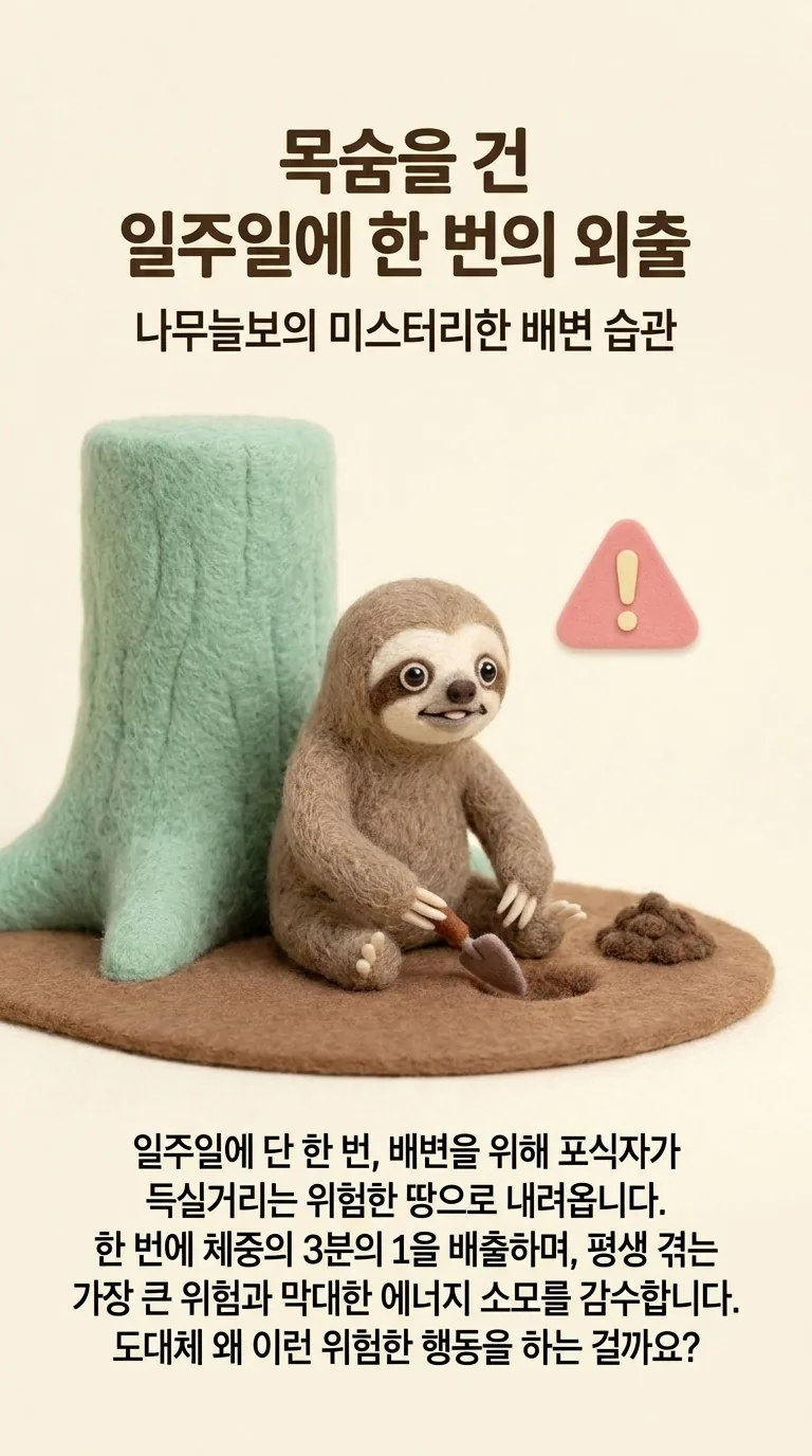 목숨을 건 일주일에 한 번의 외출 — 나무늘보의 미스터리한 배변 습관