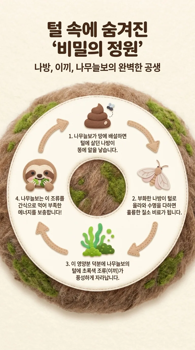 털 속에 숨겨진 '비밀의 정원' — 나방, 이끼, 나무늘보의 완벽한 공생