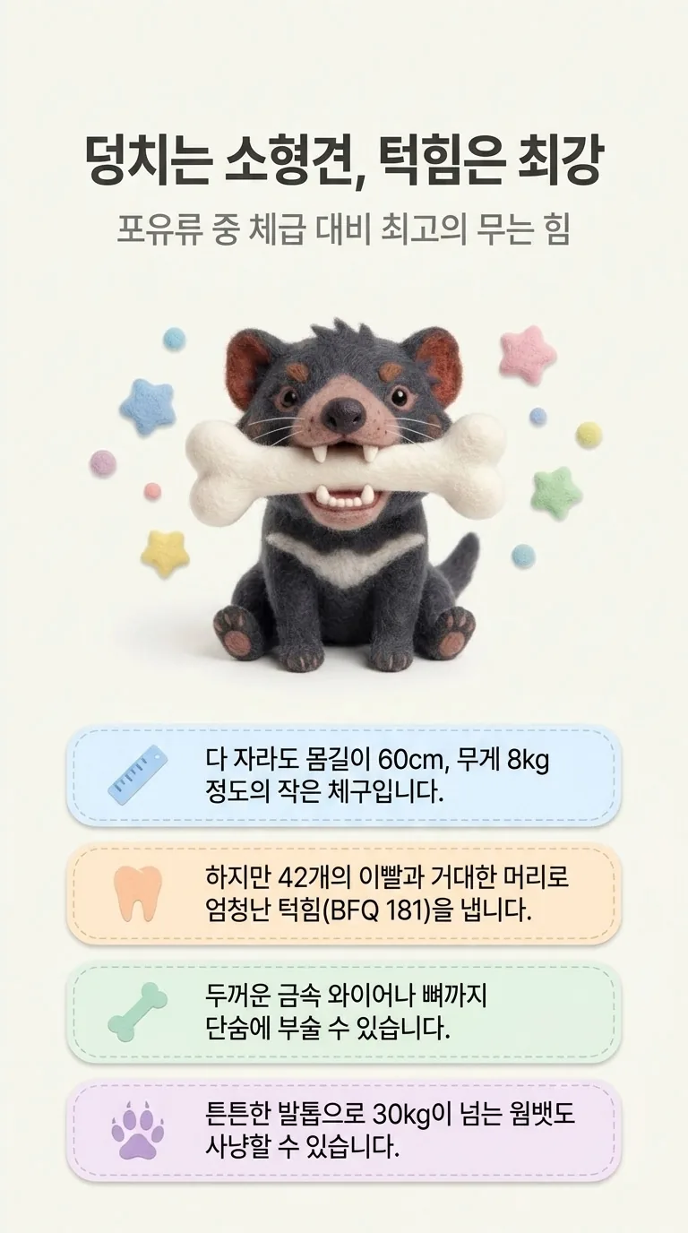 덩치는 소형견, 턱힘은 최강 — 포유류 중 체급 대비 최고의 무는 힘