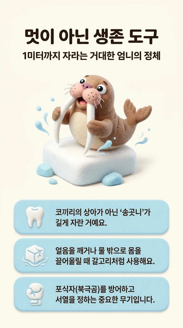 멋이 아닌 생존 도구 — 1미터까지 자라는 거대한 엄니의 정체