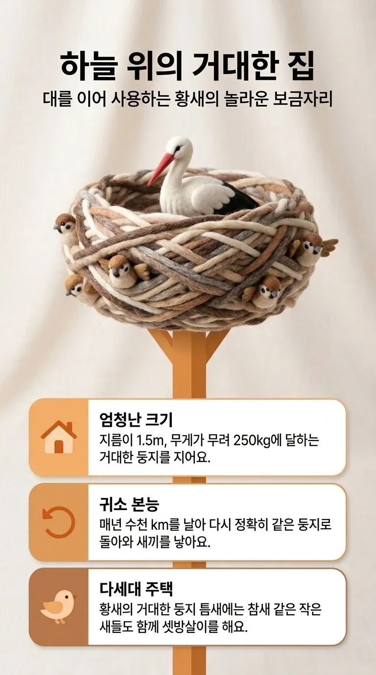 하늘 위의 거대한 집 — 대를 이어 사용하는 황새의 놀라운 보금자리 — 엄청난 크기 / 귀소 본능 / 다세대 주택