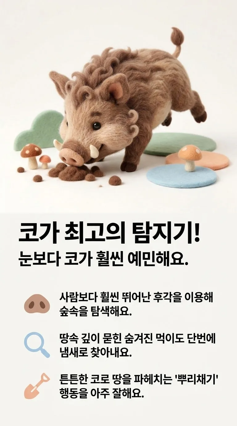 코가 최고의 탐지기! — 눈보다 코가 훨씬 예민해요.
