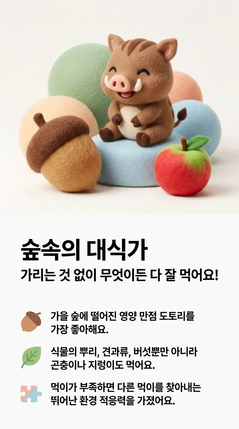 숲속의 대식가 — 가리는 것 없이 무엇이든 다 잘 먹어요!