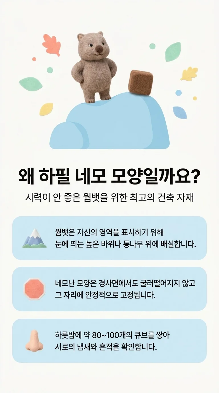왜 하필 네모 모양일까요? — 시력이 안 좋은 웜뱃을 위한 최고의 건축 자재