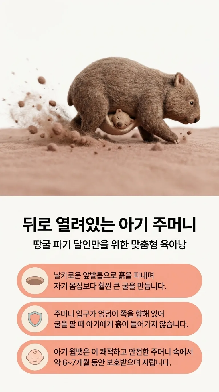 뒤로 열려있는 아기 주머니 — 땅굴 파기 달인만을 위한 맞춤형 육아낭