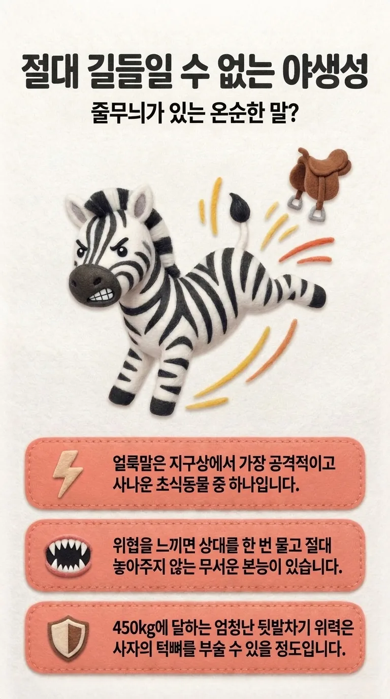 절대 길들일 수 없는 야생성 — 줄무늬가 있는 온순한 말?
