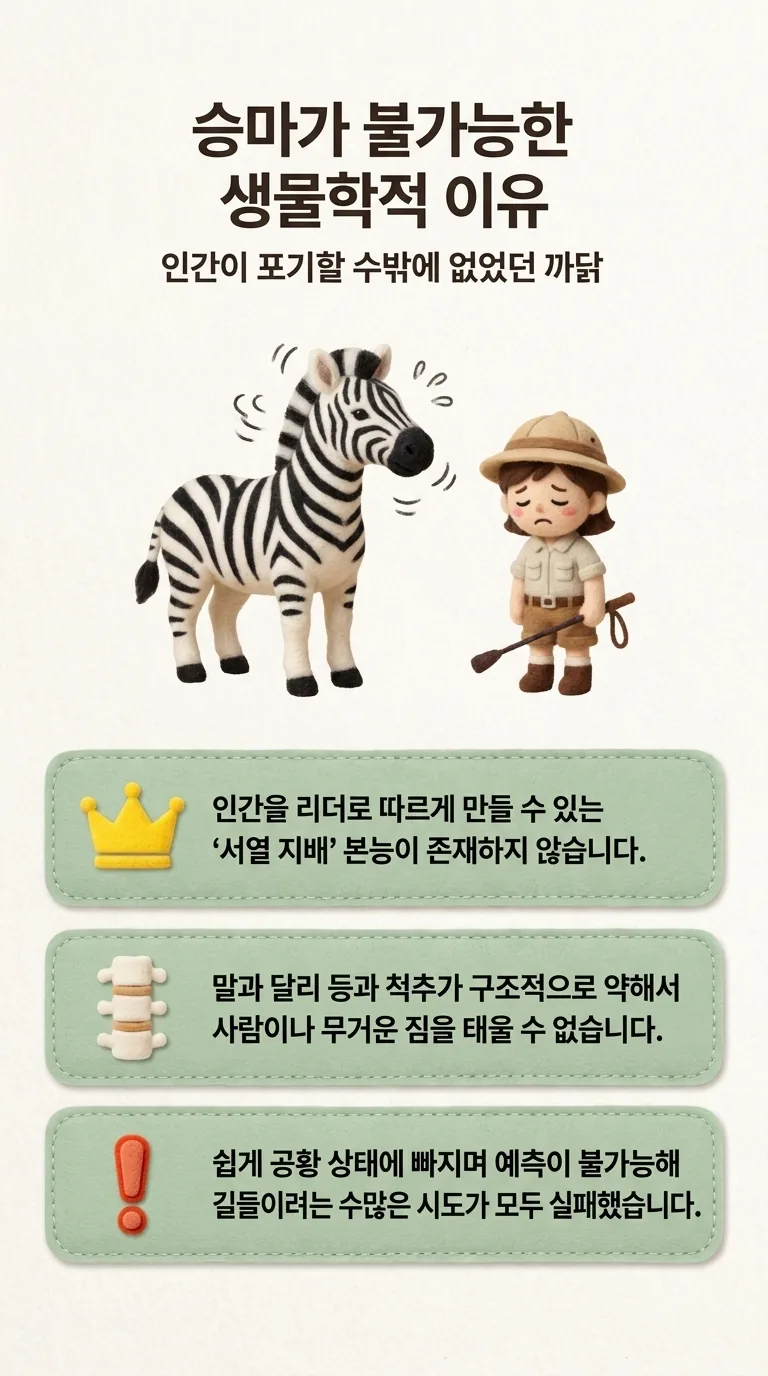 승마가 불가능한 생물학적 이유 — 인간이 포기할 수밖에 없었던 까닭
